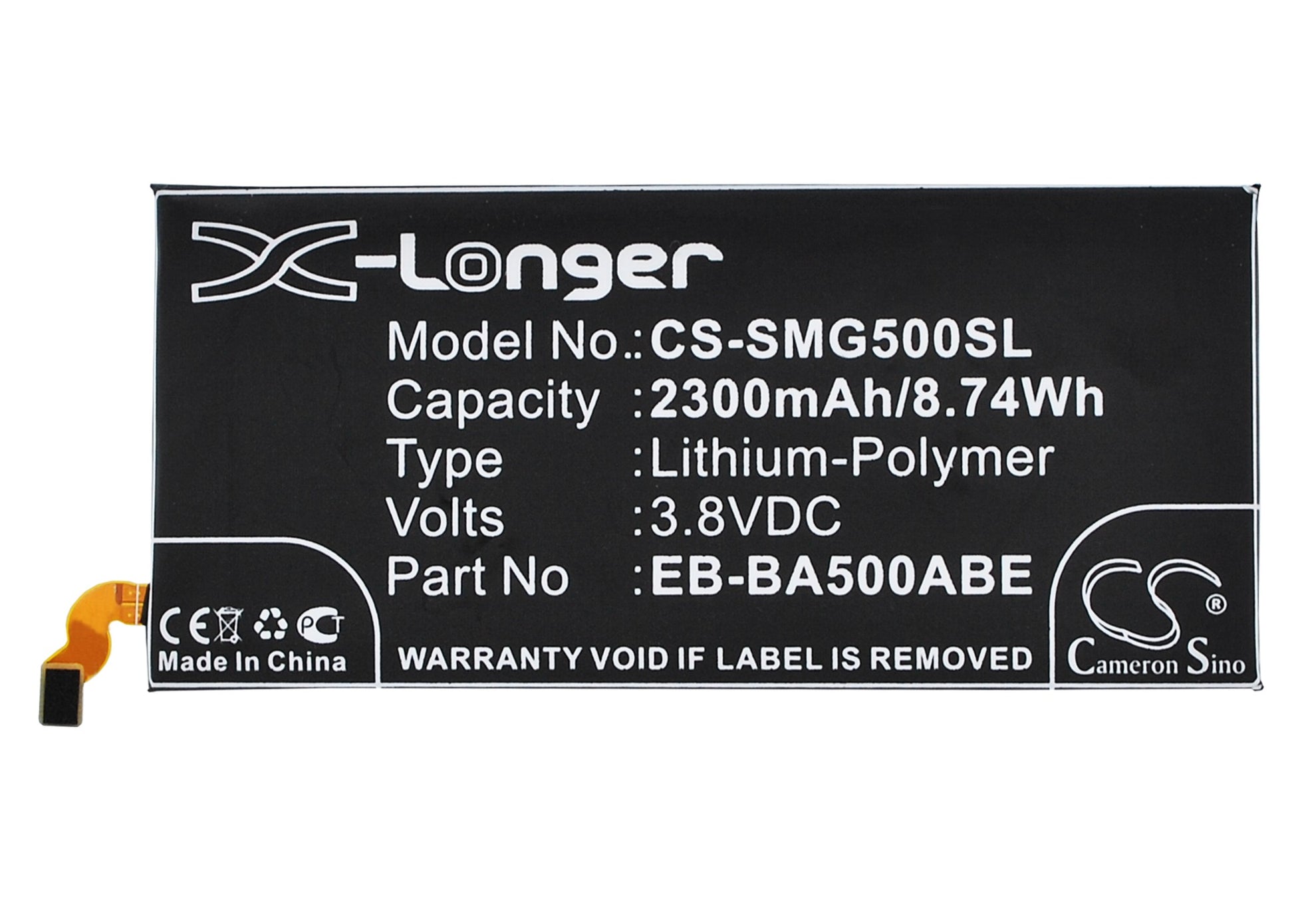 3.8V 2300mAh/8.74Wh Li-Polymer Mobile/SmartPhone Battery for Samsung