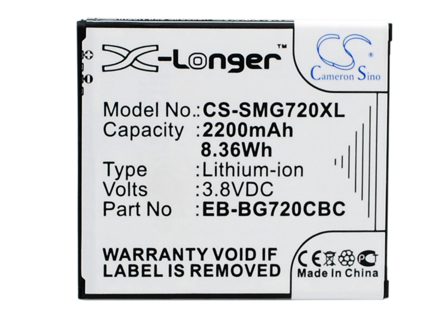 3.8V 2200mAh/8.36Wh Li-ion Mobile/SmartPhone Battery for Samsung