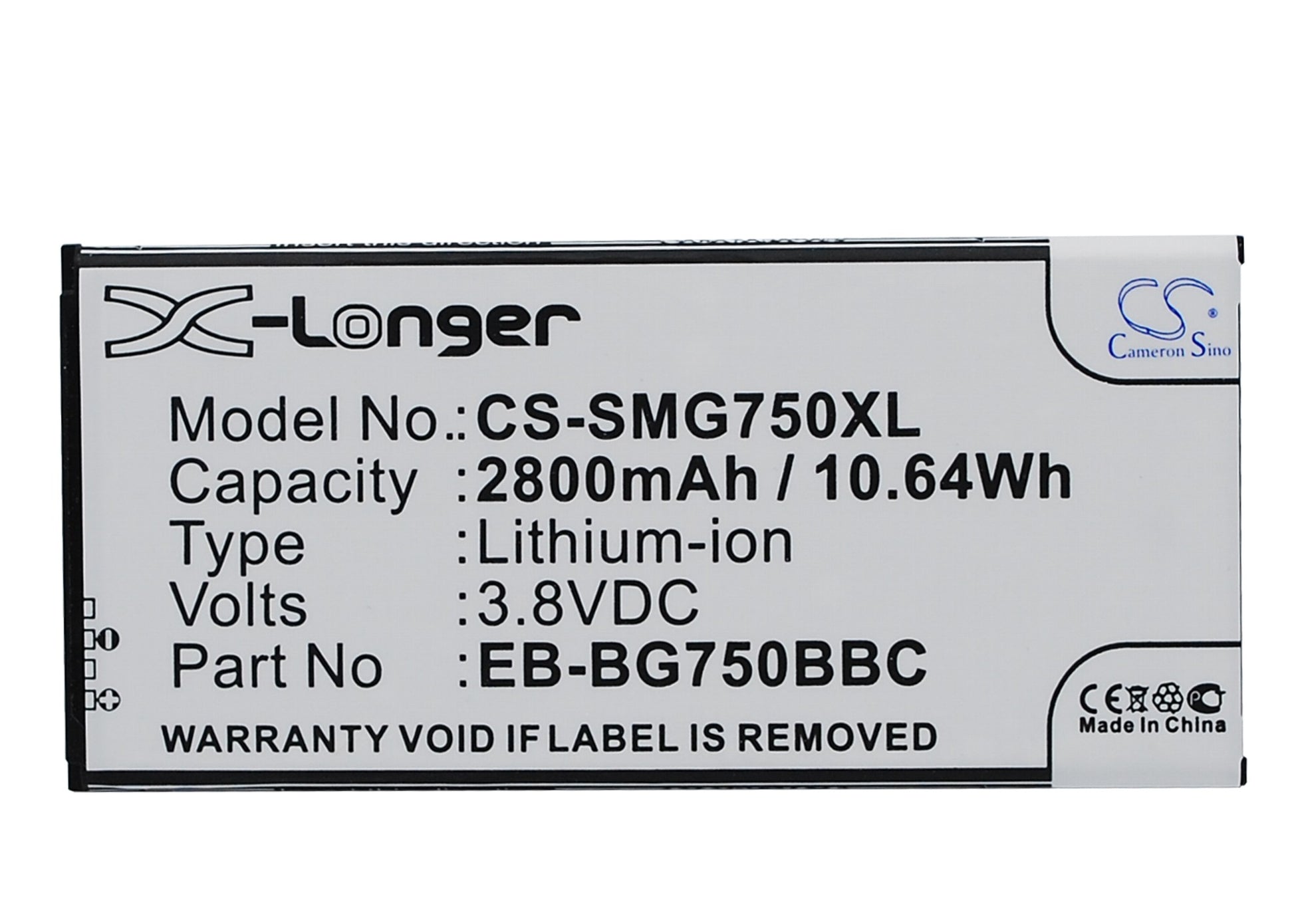 3.8V 2800mAh/10.64Wh Li-ion Mobile/SmartPhone Battery for Samsung
