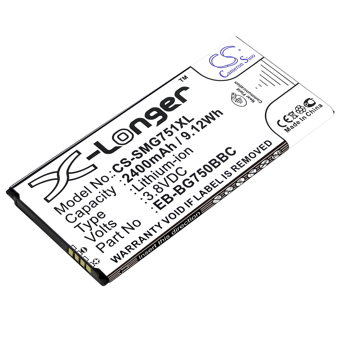 3.8V 2400mAh/9.12Wh Li-ion Mobile/SmartPhone Battery for Samsung