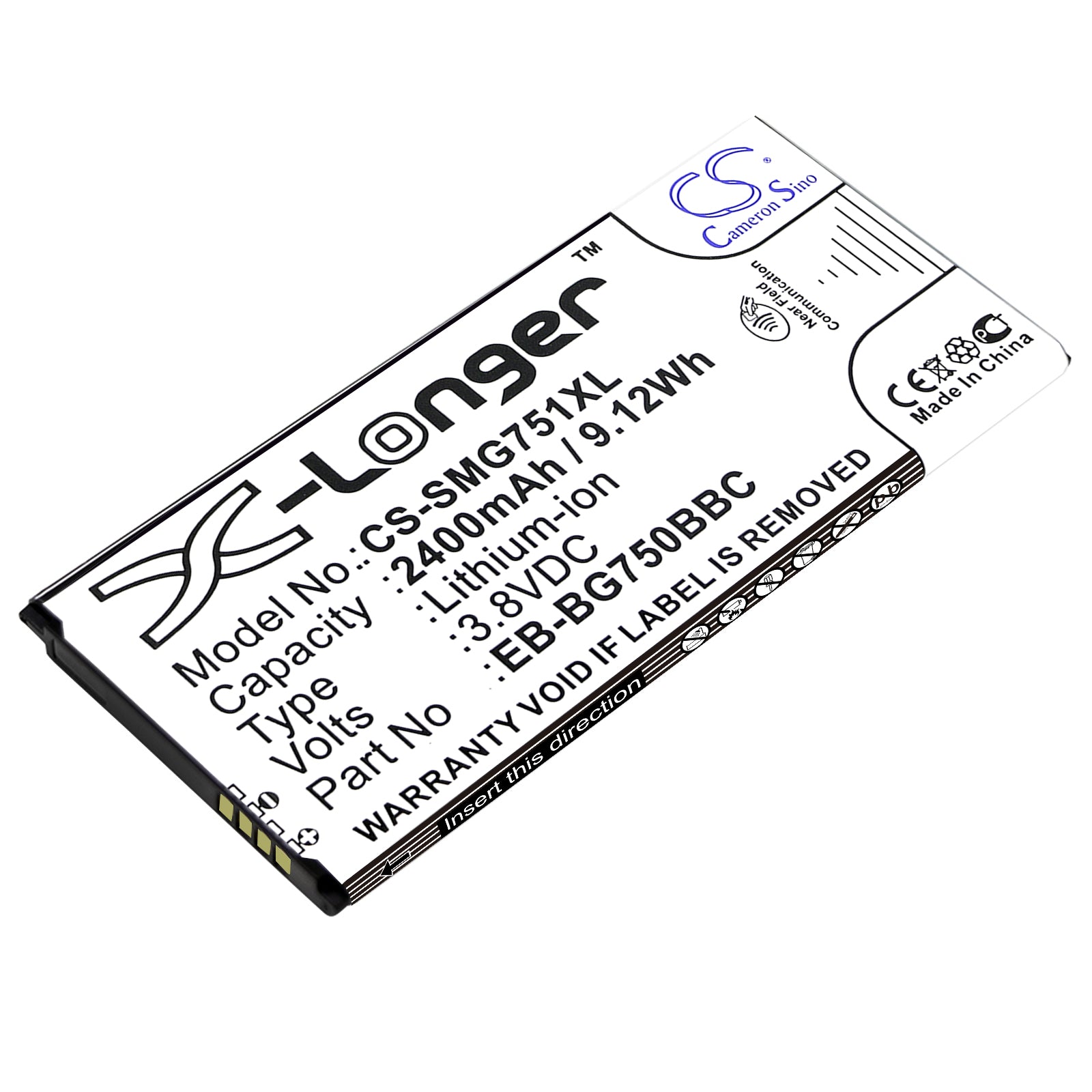 3.8V 2400mAh/9.12Wh Li-ion Mobile/SmartPhone Battery for Samsung