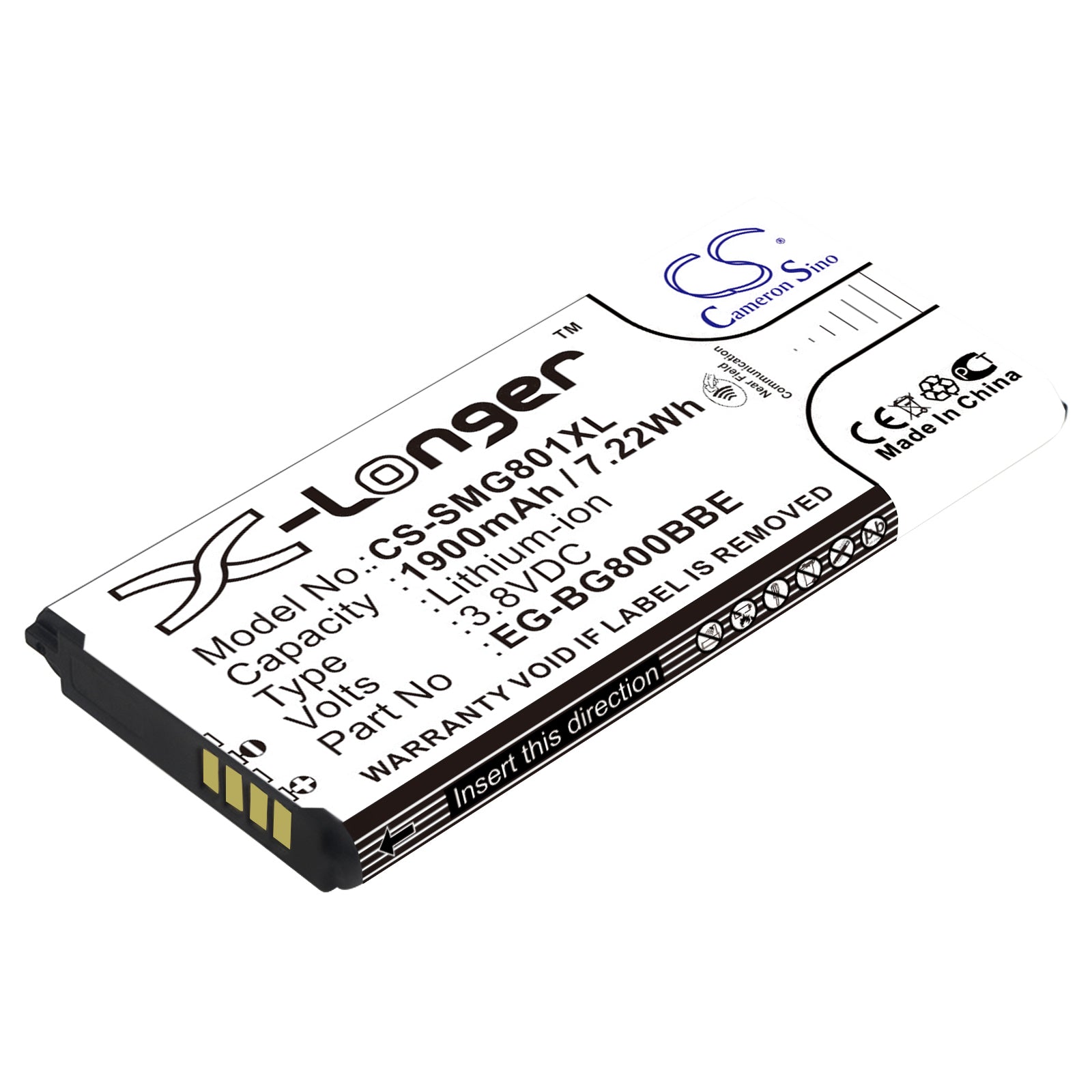 3.8V 1900mAh/7.22Wh Li-ion Mobile/SmartPhone Battery for Samsung