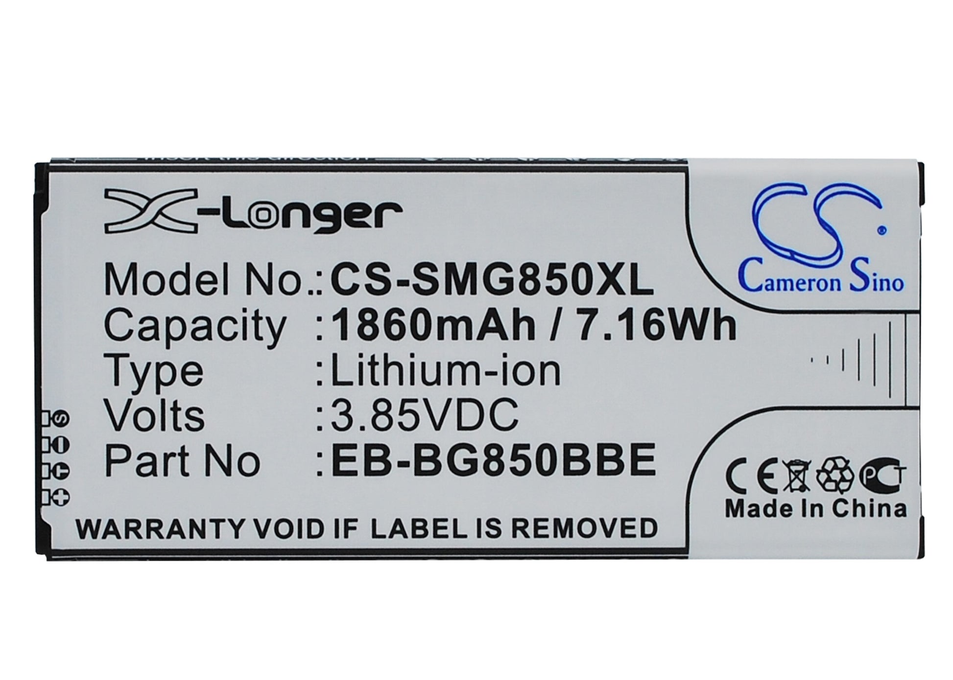 3.85V 1860mAh/7.16Wh Li-ion Mobile/SmartPhone Battery for Samsung