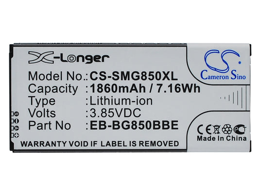 3.85V 1860mAh/7.16Wh Li-ion Mobile/SmartPhone Battery for Samsung
