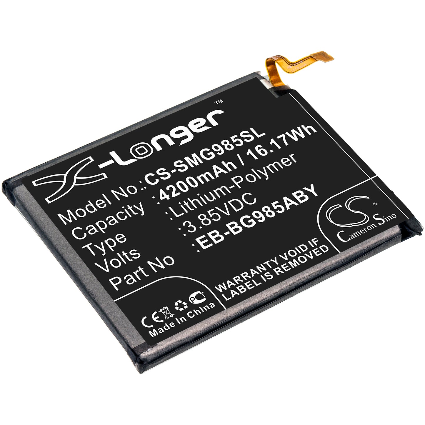 CS-SMG985SL Replacement Battery – Compatible with Galaxy S20 Plus, SC-52A, SGH-N805, SM-G985F SM-G986B, SM-G985F/DS, SM-G986DS, SM-G986J, SM-G986N