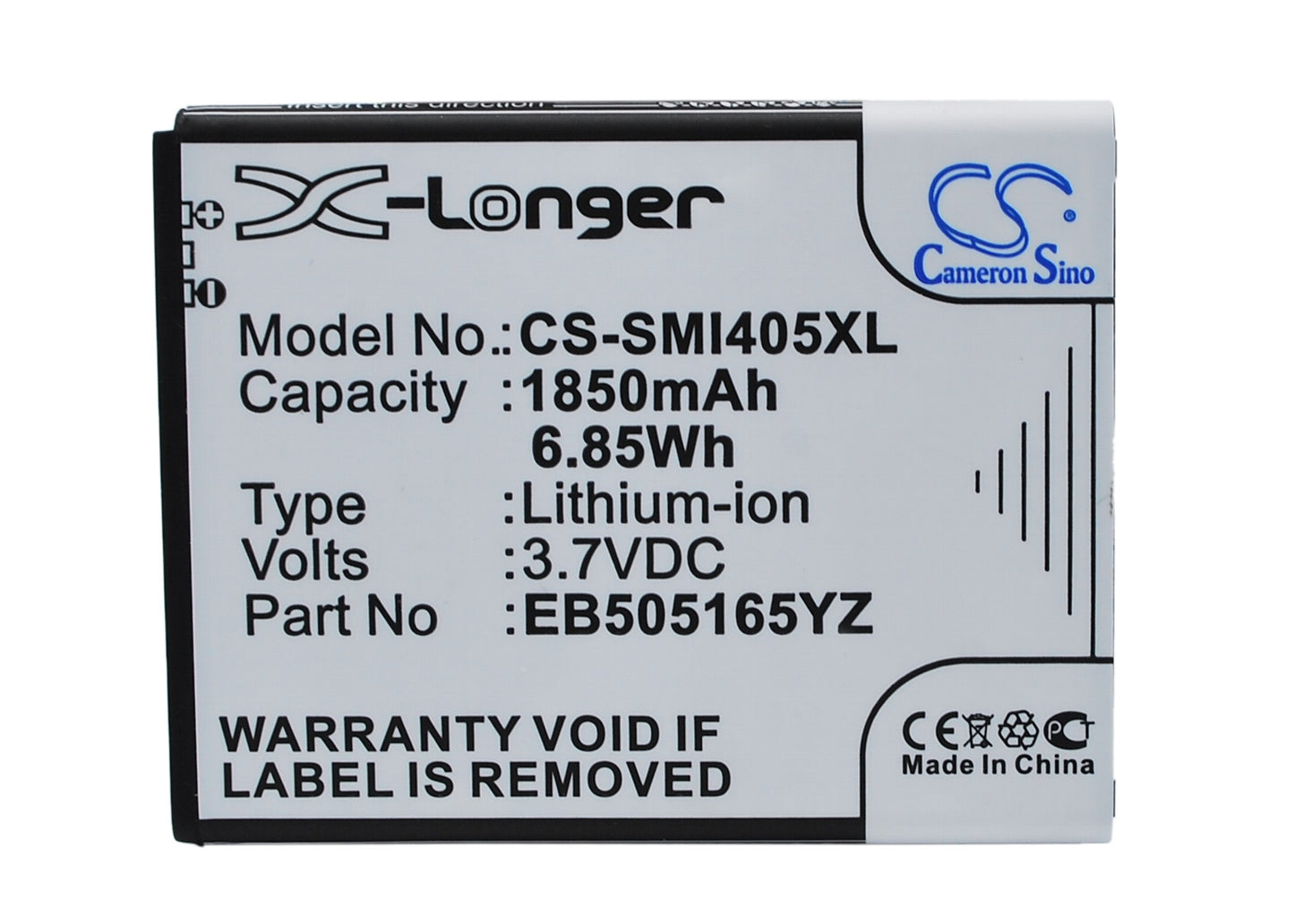 3.7V 1850mAh/6.85Wh Li-ion Mobile/SmartPhone Battery for Samsung