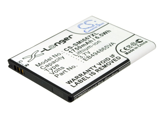 3.7V 1750mAh/6.5Wh Li-ion Mobile/SmartPhone Battery for Samsung