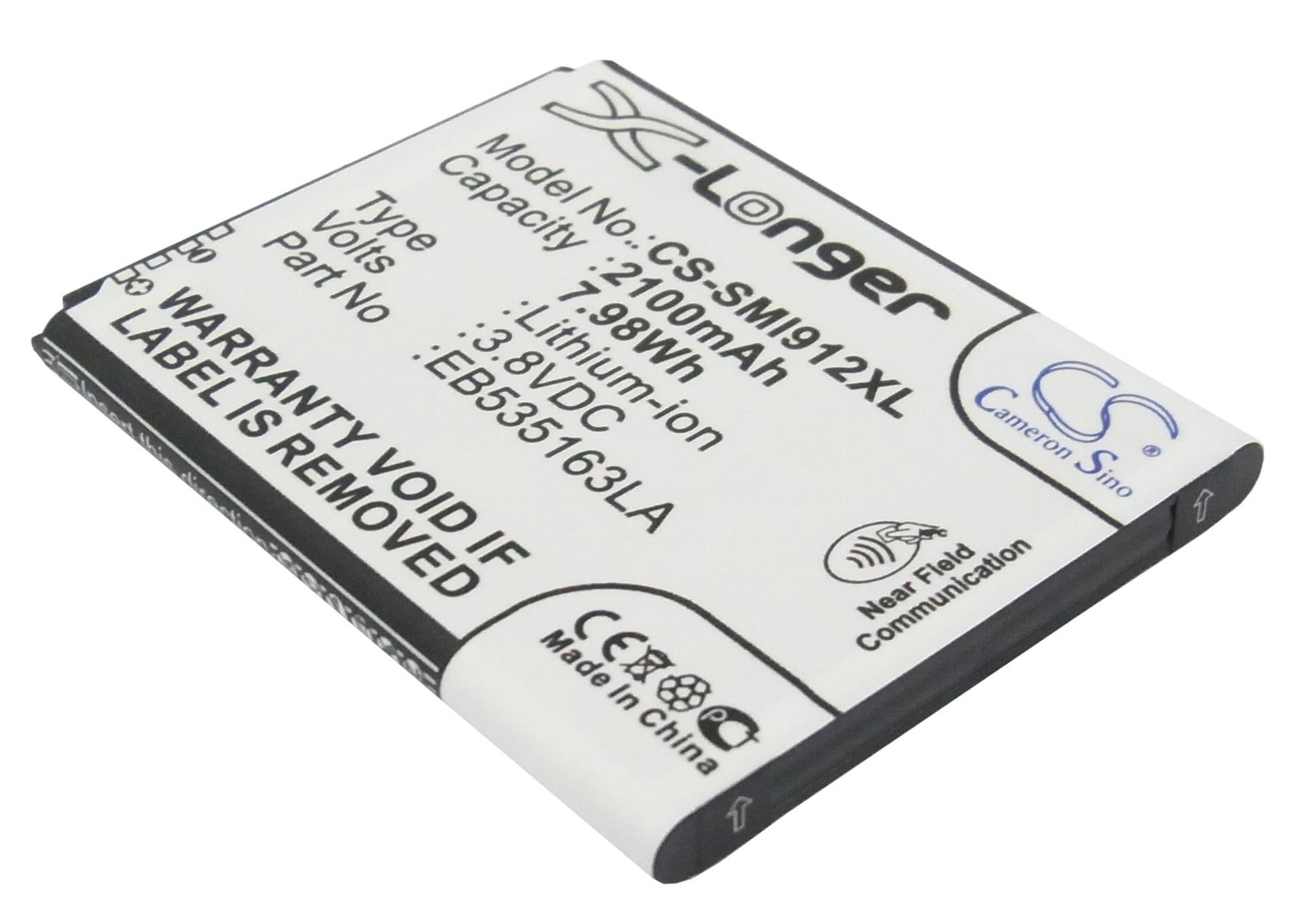 3.8V 2100mAh/7.98Wh Li-ion Mobile/SmartPhone Battery for Samsung