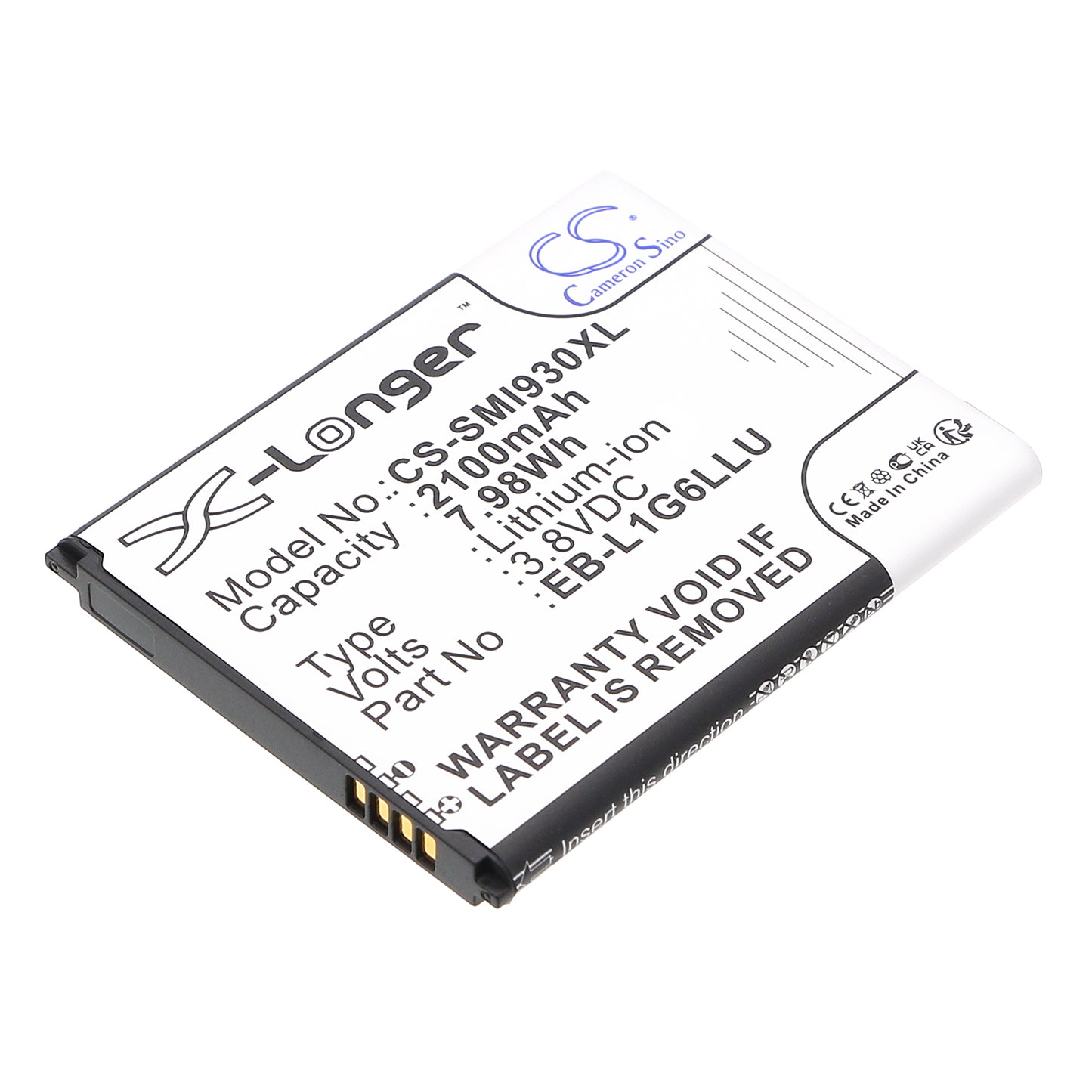 3.8V 2100mAh/7.98Wh Li-ion Mobile/SmartPhone Battery for Verizon