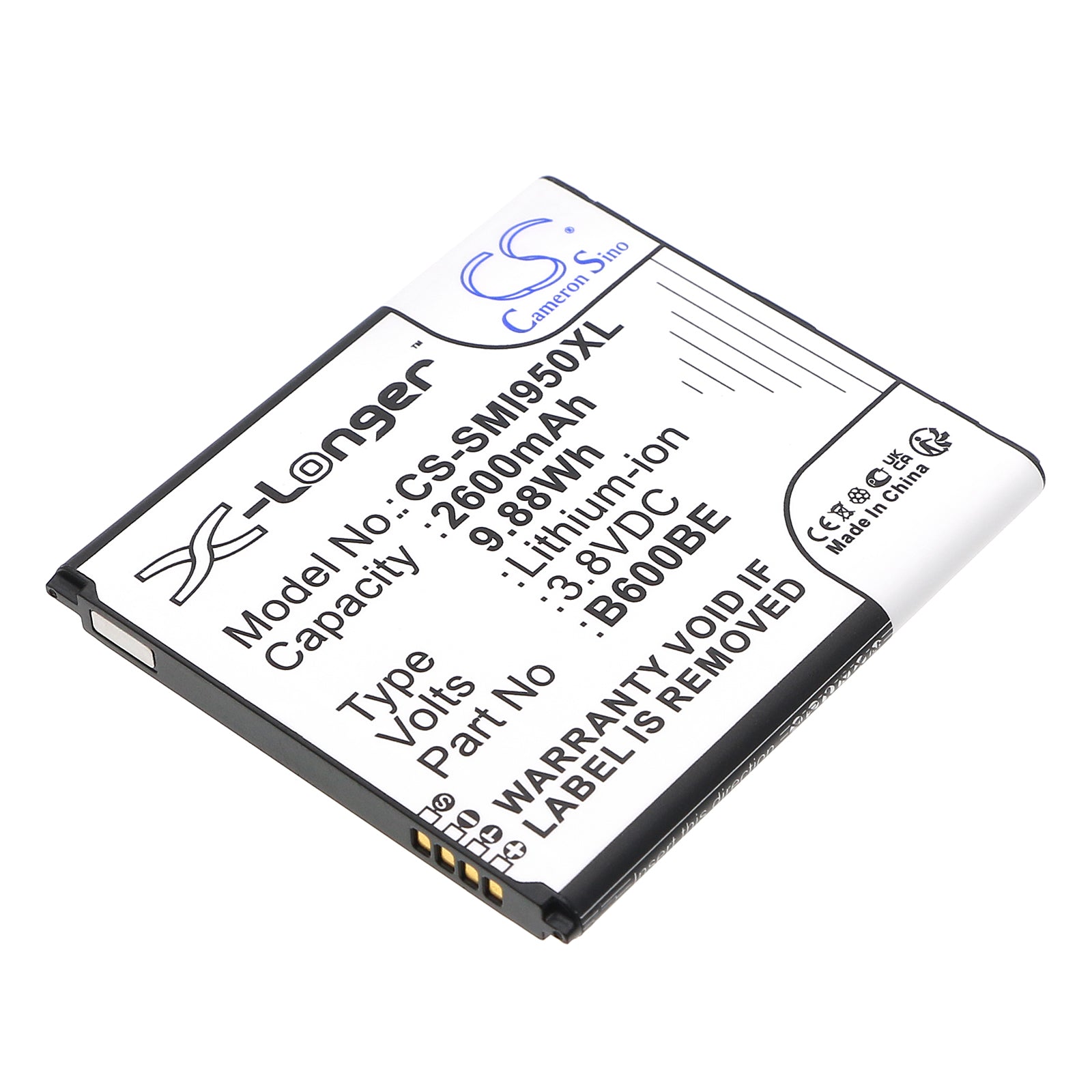 3.8V 2600mAh/9.88Wh Li-ion Mobile/SmartPhone Battery for Samsung