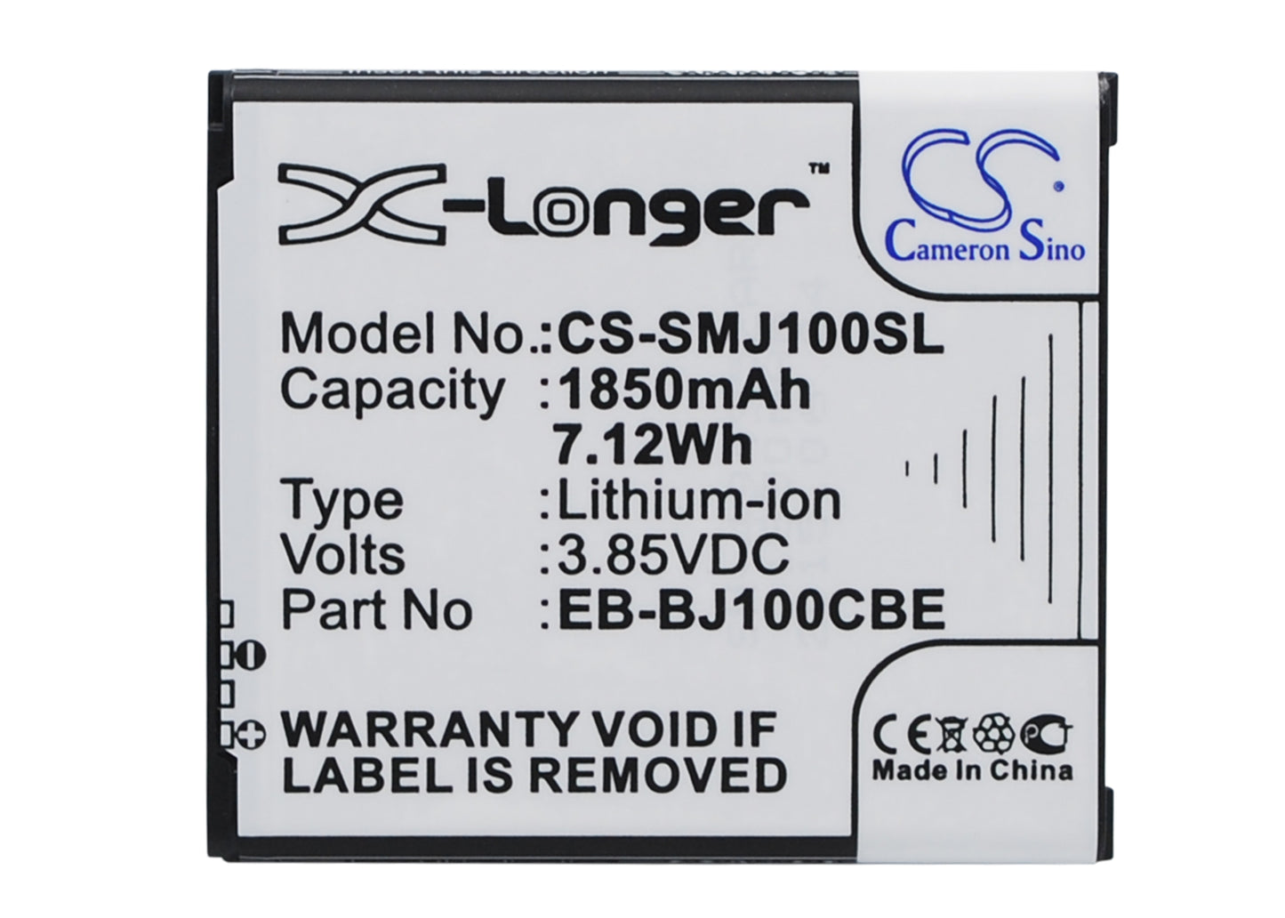 3.85V 1850mAh/7.12Wh Li-ion Mobile/SmartPhone Battery for Samsung
