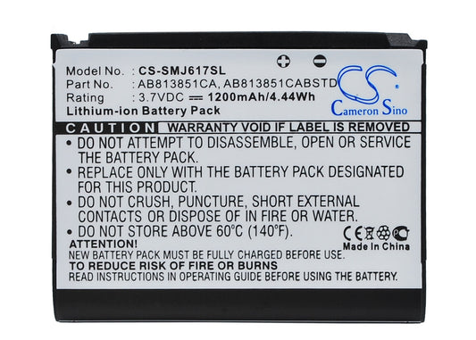 3.7V 1200mAh/4.44Wh Li-ion Mobile/SmartPhone Battery for Samsung