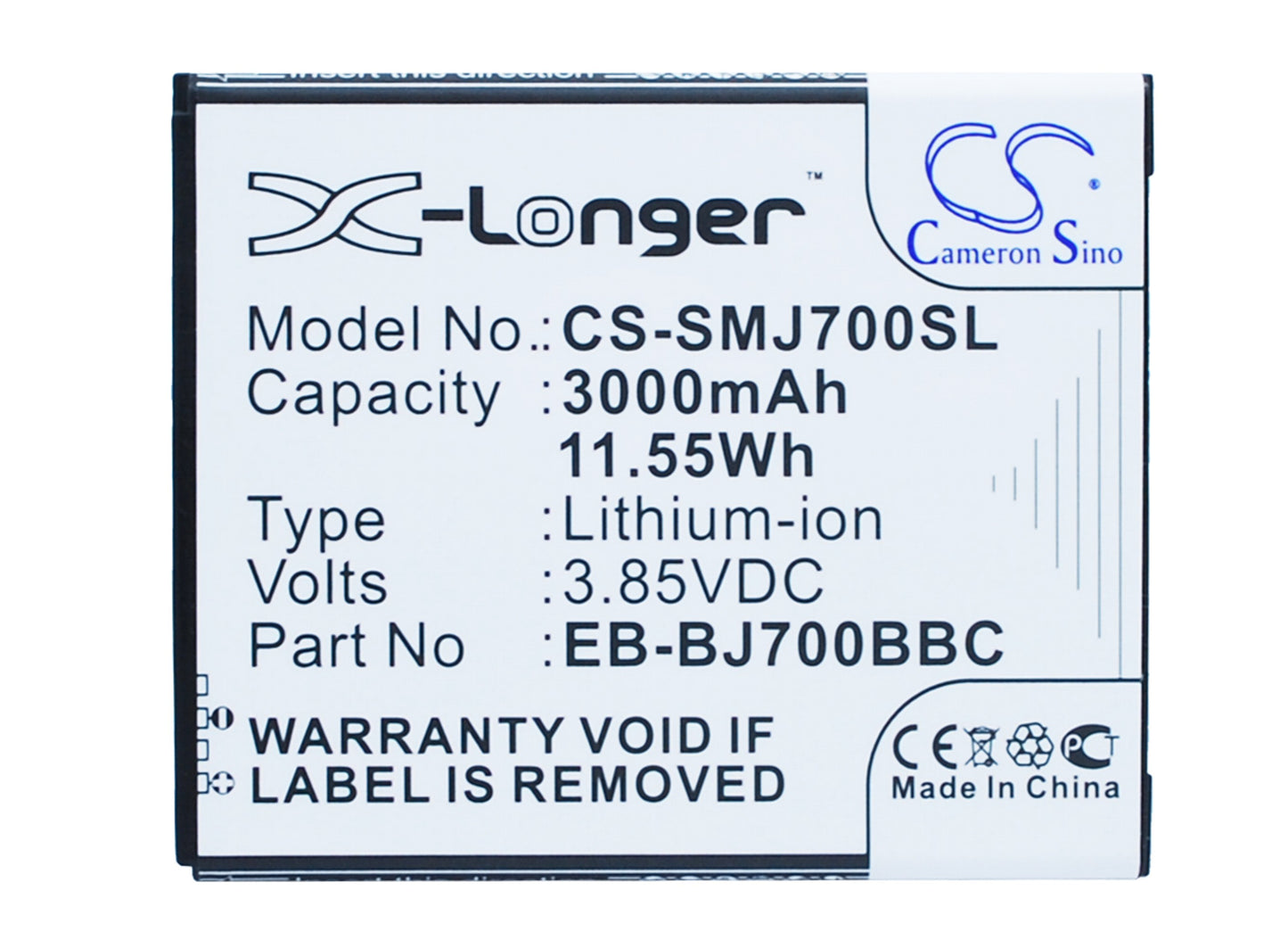 3.85V 3000mAh/11.55Wh Li-ion Mobile/SmartPhone Battery for Samsung