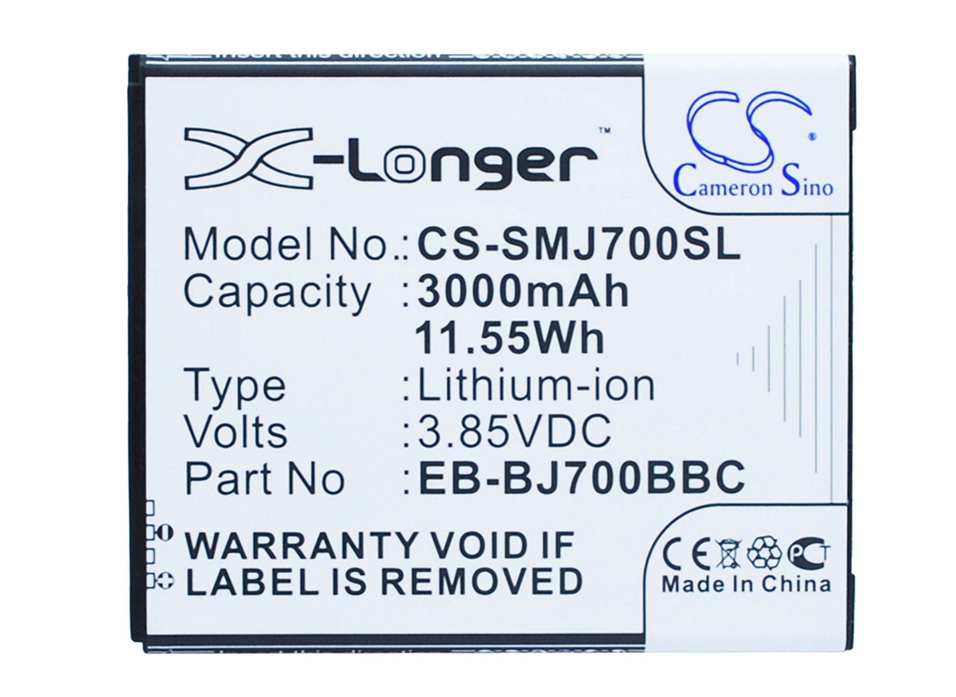 3.85V 3000mAh/11.55Wh Li-ion Mobile/SmartPhone Battery for Samsung