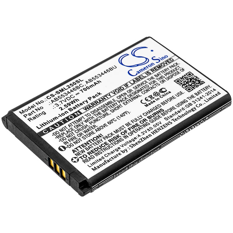 3.7V 700mAh/2.59Wh Li-ion Mobile/SmartPhone Battery for Samsung