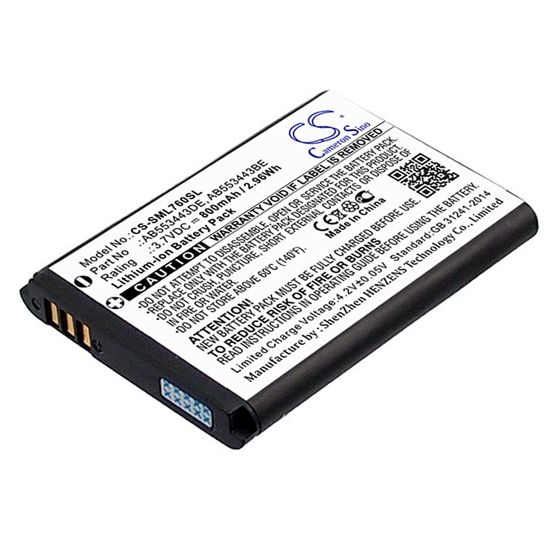 3.7V 900mAh/3.33Wh Li-ion Mobile/SmartPhone Battery for Samsung