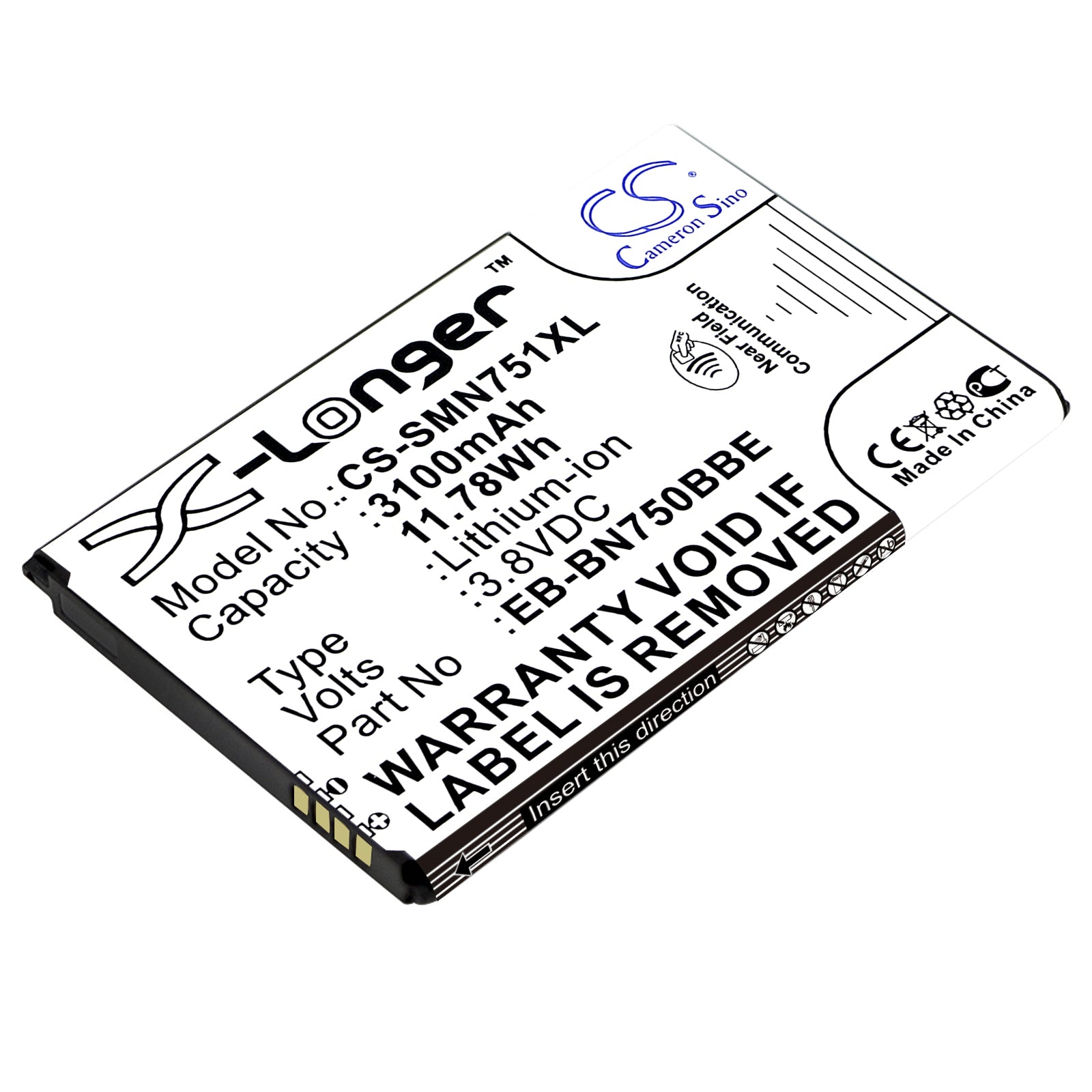 3.8V 3100mAh/11.78Wh Li-ion Mobile/SmartPhone Battery for Samsung