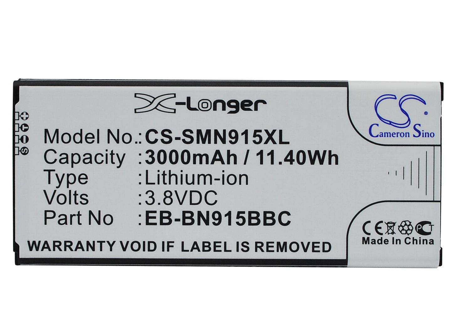 3.8V 3000mAh/11.40Wh Li-ion Mobile/SmartPhone Battery for Samsung