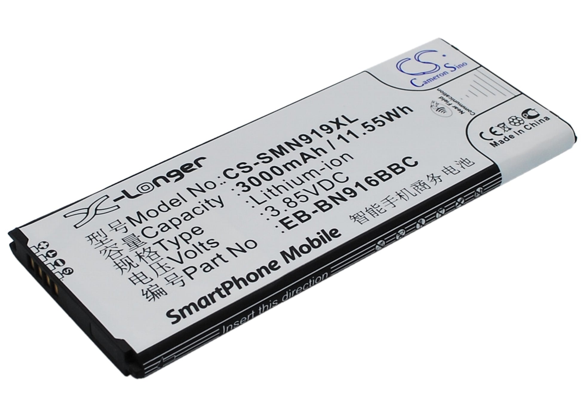 3.85VV 3000mAh/11.55Wh Li-ion Mobile/SmartPhone Battery for Samsung