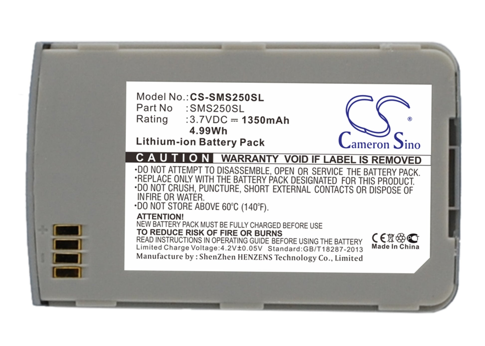 3.7V 1350mAh Li-ion Mobile/SmartPhone Battery for Samsung