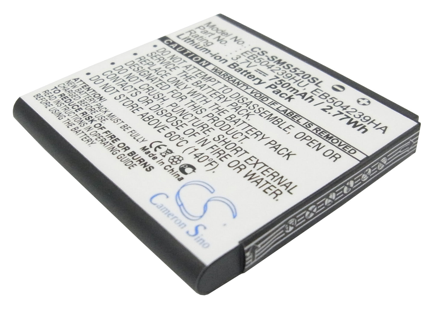 3.7V 750mAh Li-ion Mobile/SmartPhone Battery for Samsung