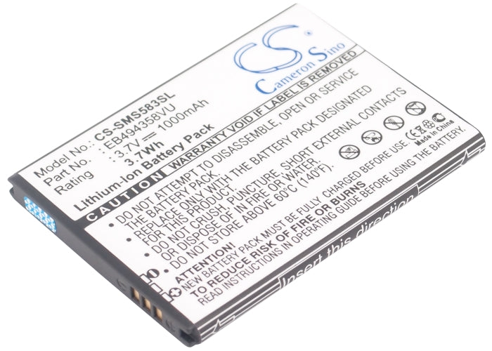 3.7V 1000mAh/3.7Wh Li-ion Mobile/SmartPhone Battery for Samsung
