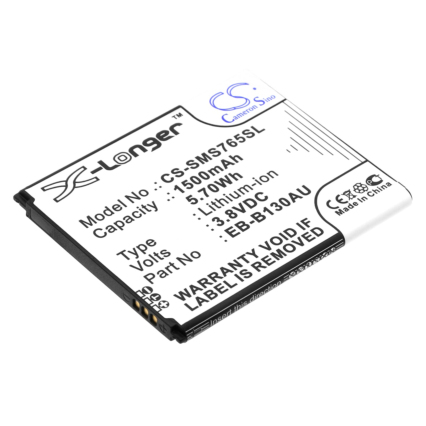 3.8V 1500mAh/5.70Wh Li-ion Mobile/SmartPhone Battery for Samsung