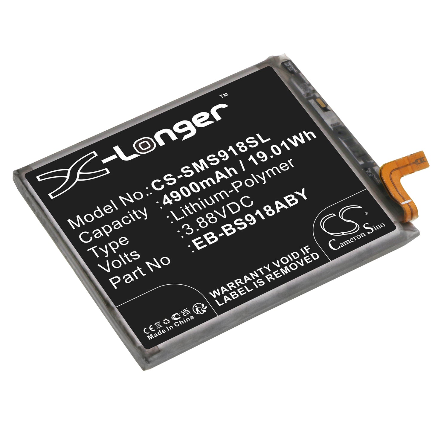 CS-SMS918SL Replacement Battery – Compatible with Galaxy S23 Ultra, Galaxy S23 Ultra 5G, SC-52D, SGH-N795, SM-S9180, SM-S918A, SM-S918B, SM-S918B/DS, SM-S918D, SM-S918J, SM-S918N, SM-S918Q, SM-S918R4, SM-S918T, SM-S918U1, SM-S918V, SM-S918W