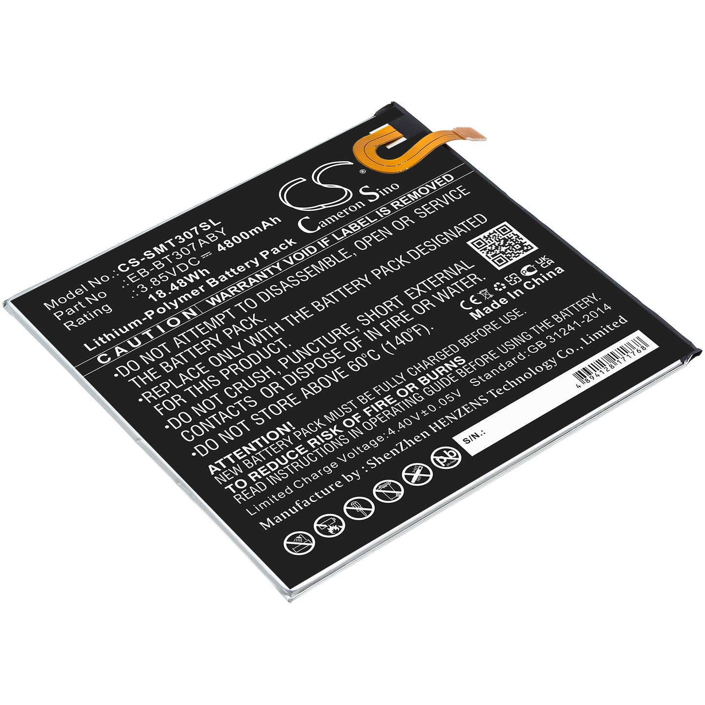 CS-SMT307SL Replacement Battery – Compatible with Galaxy Tab A 8.4 2020, SM-T307U