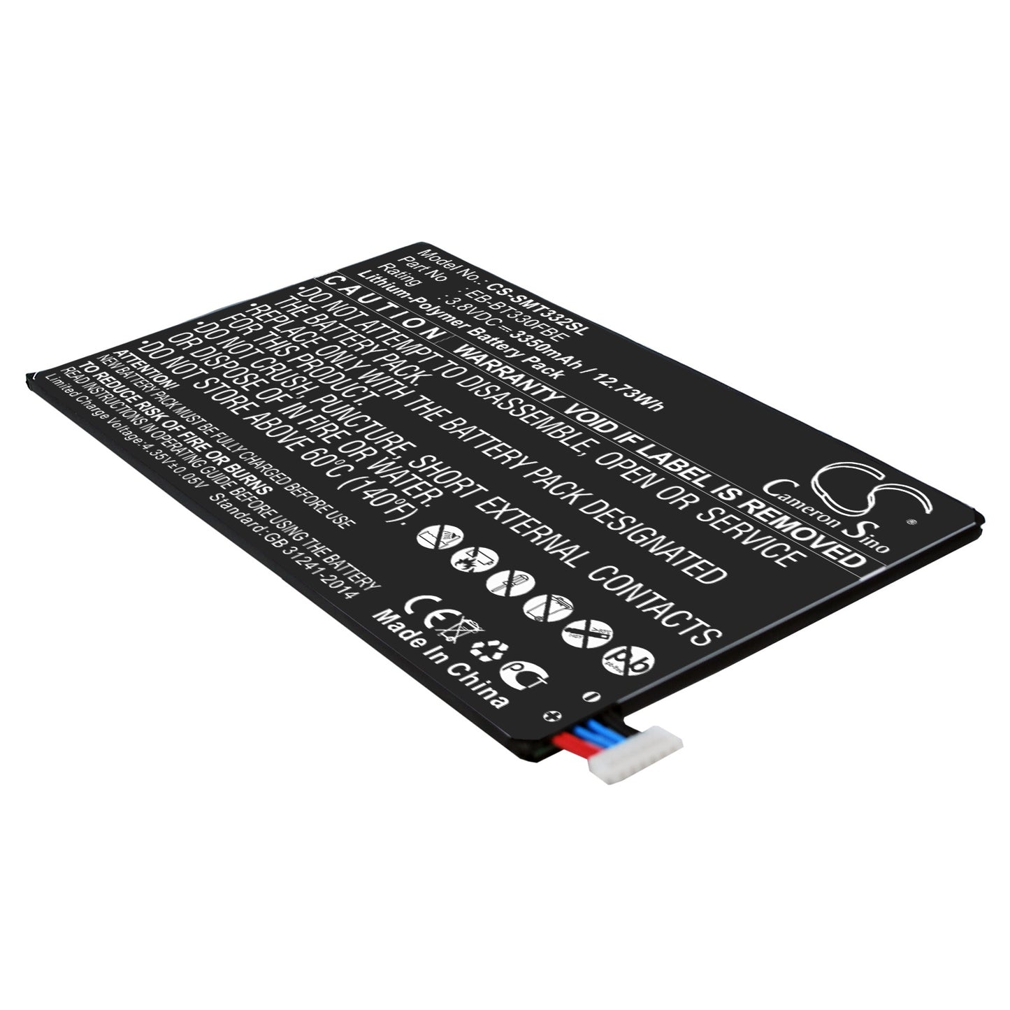 3.8V 4450mAh/16.91Wh Li-Polymer Tablet Battery for Samsung