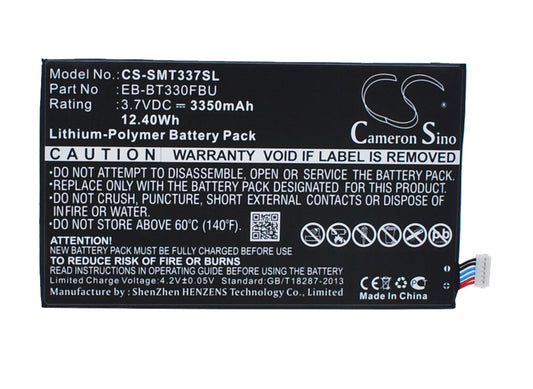3.7V 3350mAh/12.40Wh Li-Polymer Tablet Battery for Samsung