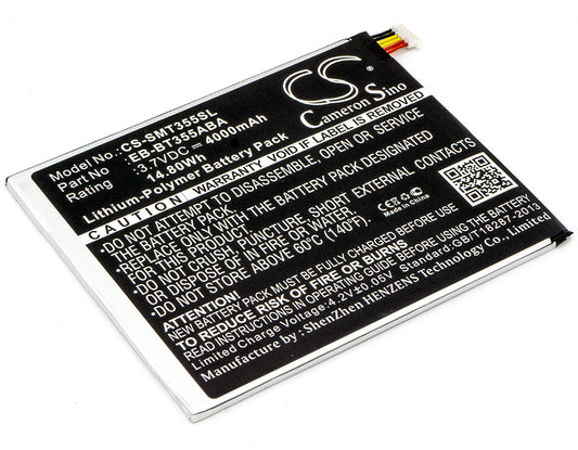 3.7V 4000mAh/14.80Wh Li-Polymer Tablet Battery for Samsung