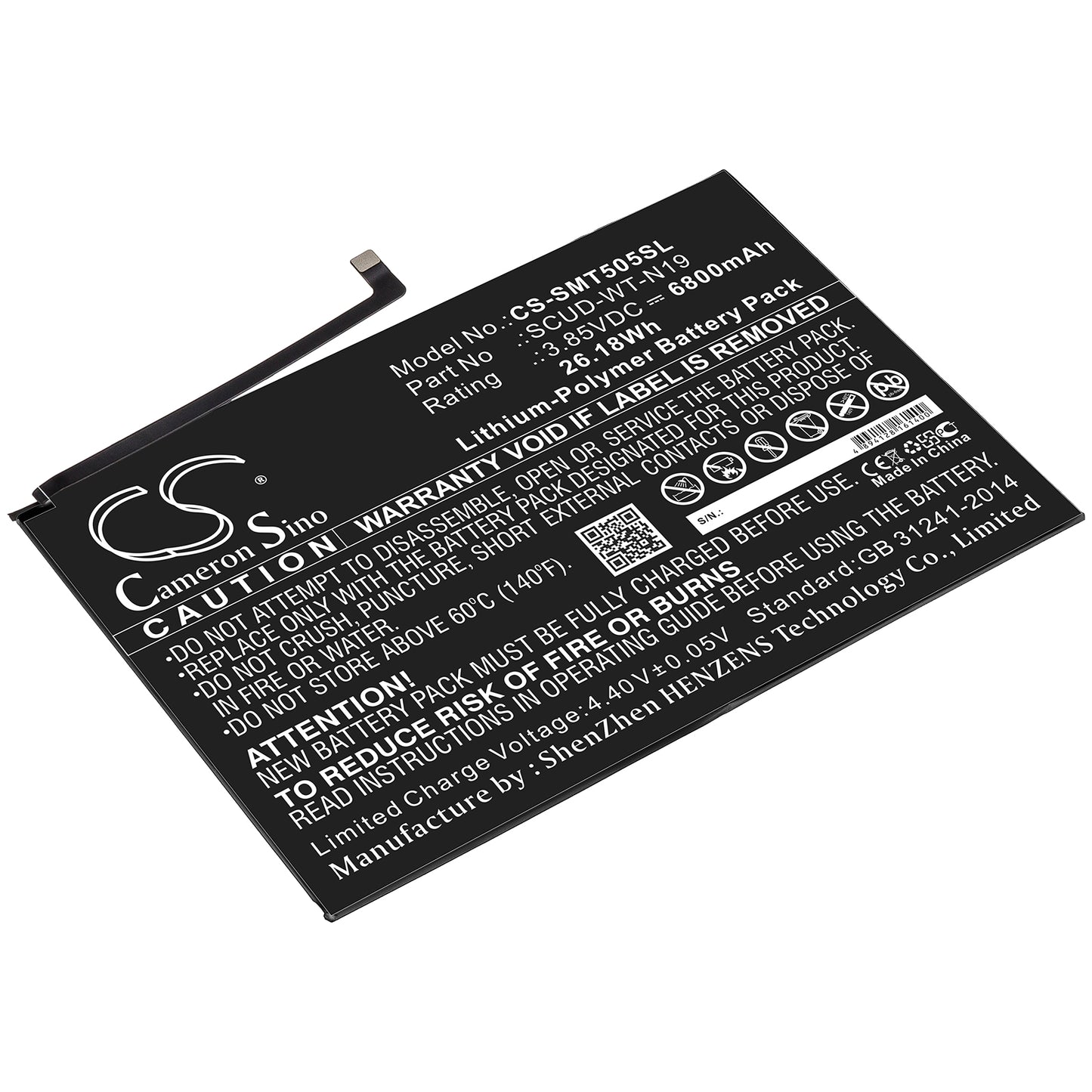 CS-SMT505SL Replacement Battery – Compatible with Galaxy Tab A7 10.4 2020, SM-T500, SM-T503, SM-T505, SM-T510