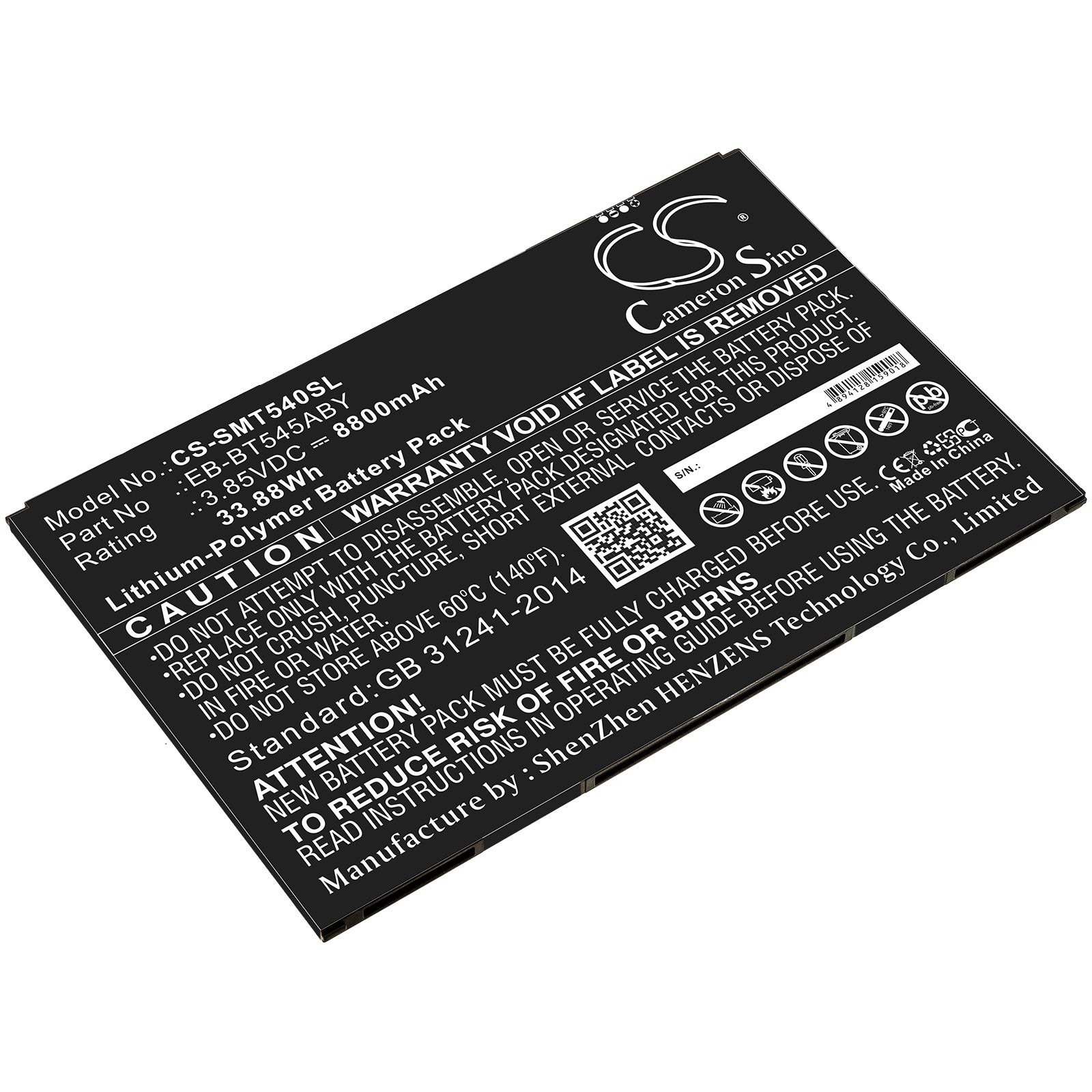 CS-SMT540SL Replacement Battery – Compatible with SM-T540, SM-T545, SM-T547, SM-T630, SM-T630B, SM-T630N, SM-T630U, Tab Active Pro, Tab Active Pro 10.1