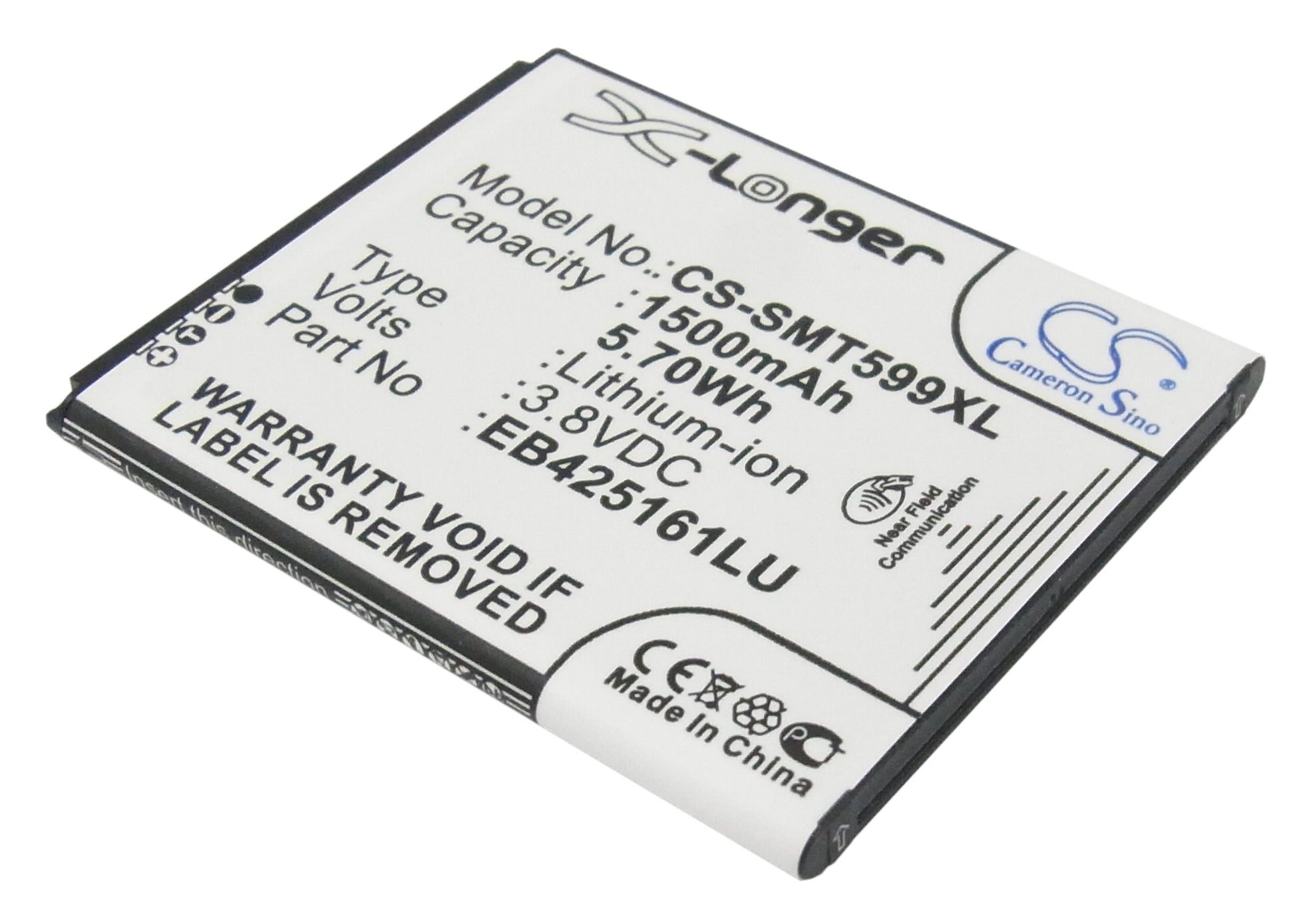 3.8V 1500mAh/5.70Wh Li-ion Mobile/SmartPhone Battery for Samsung