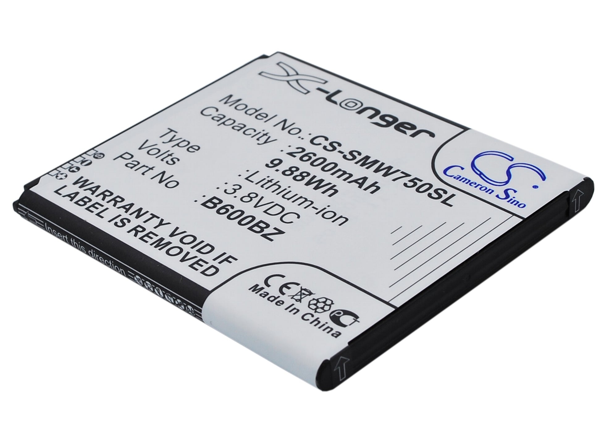 3.8V 2600mAh/9.88Wh Li-ion Mobile/SmartPhone Battery for Verizon