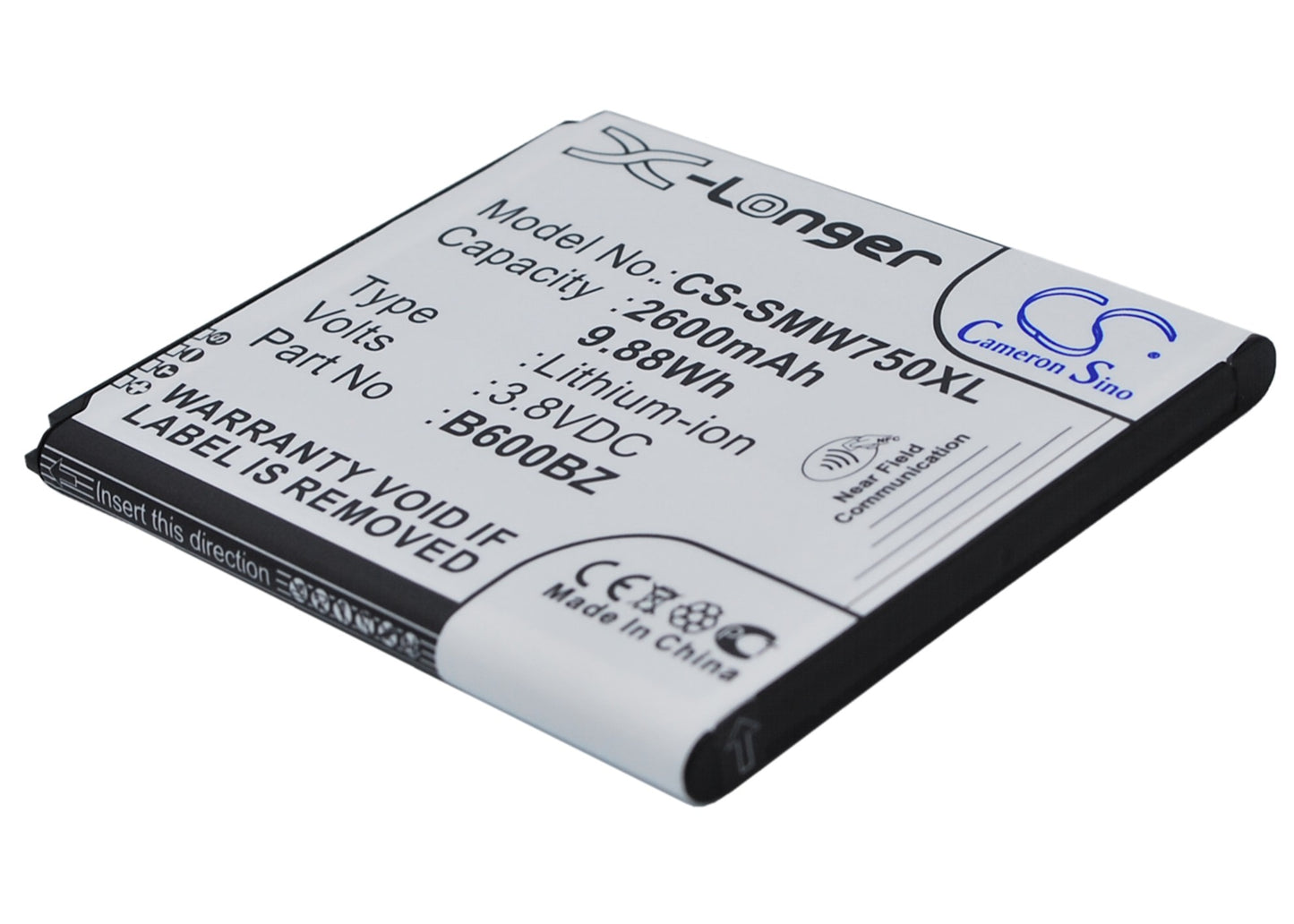 3.8V 2600mAh/9.88Wh Li-ion Mobile/SmartPhone Battery for Verizon