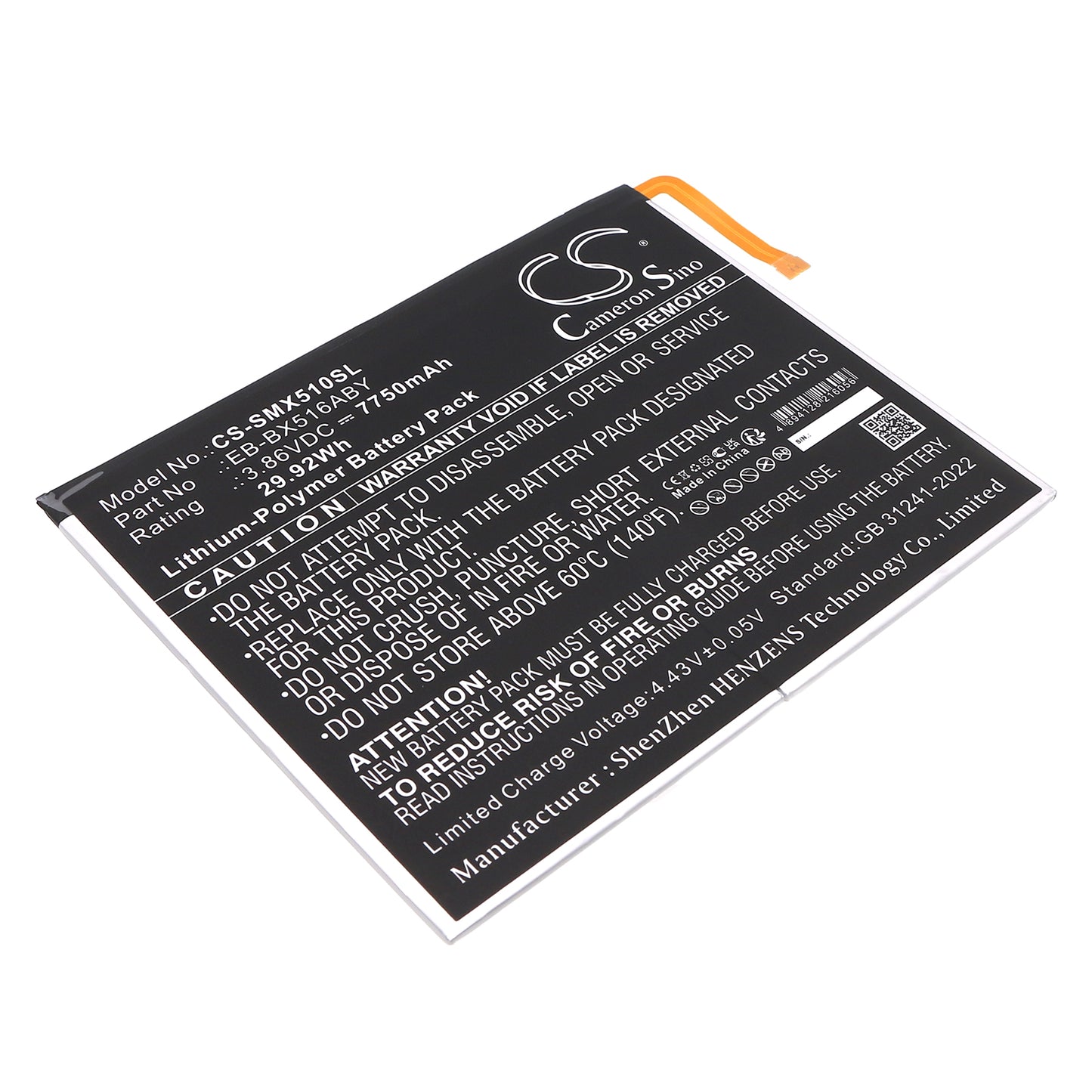 CS-SMX510SL Replacement Battery – Compatible with Galaxy Tab S9 FE, SM-X510, SM-X510N, SM-X516, SM-X516B, SM-X516C, SM-X516N, SM-X518U