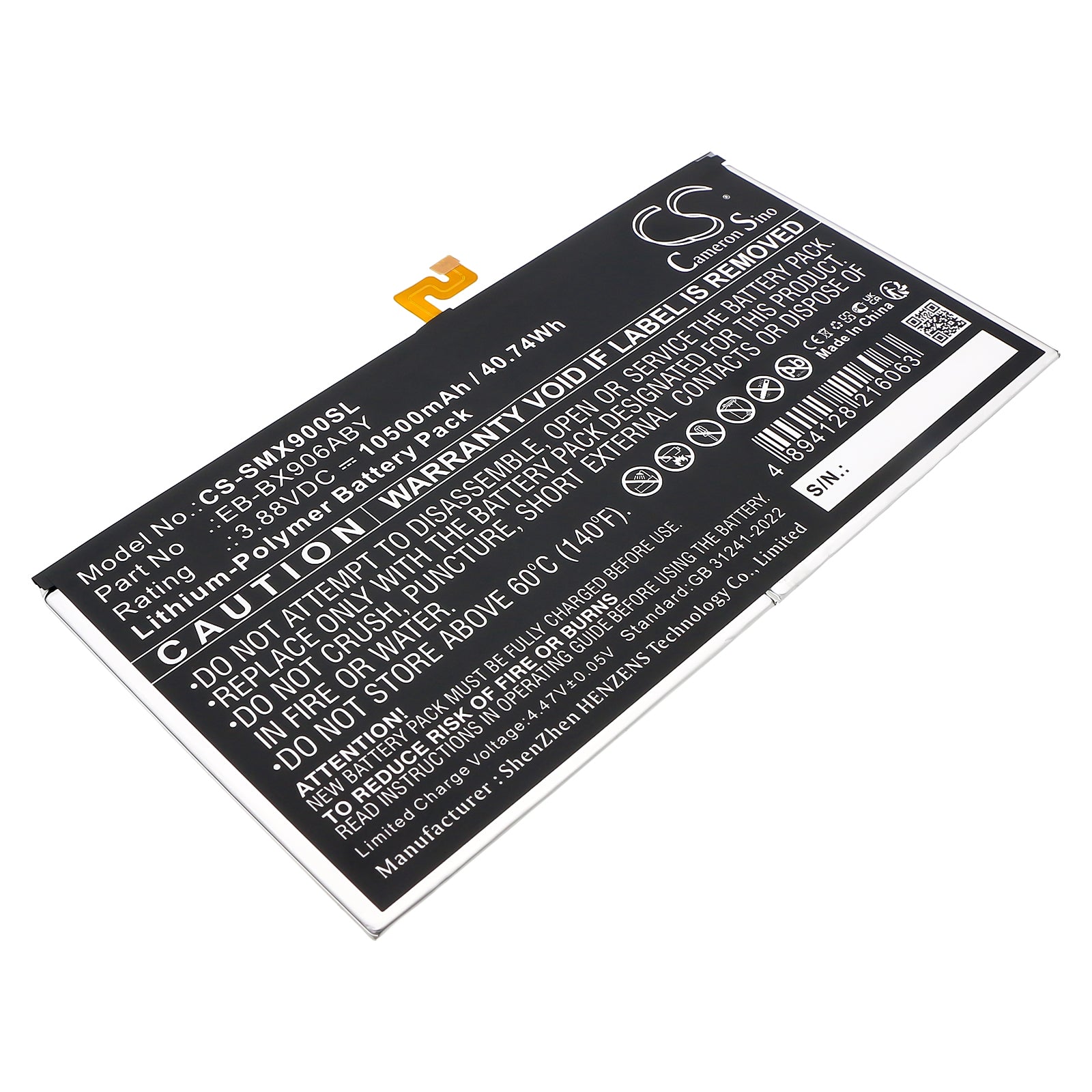 CS-SMX900SL Replacement Battery – Compatible with Galaxy Tab S8 Ultra, SM-X900, SM-X906, SM-X906B, SM-X906C, SM-X906N