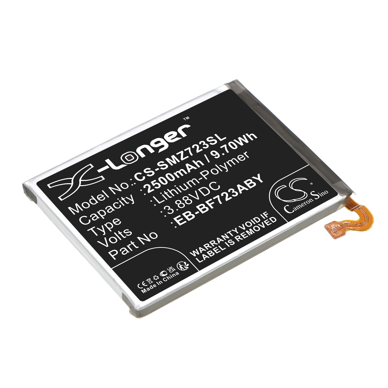 CS-SMZ723SL Replacement Battery – Compatible with Galaxy Z Flip 4, Galaxy Z Flip 4 5G UW, SCG17, SM-F7210, SM-F721A, SM-F721B, SM-F721C, SM-F721D, SM-F721J, SM-F721N, SM-F721U, SM-F721U1, SM-F721W, SM-W7023