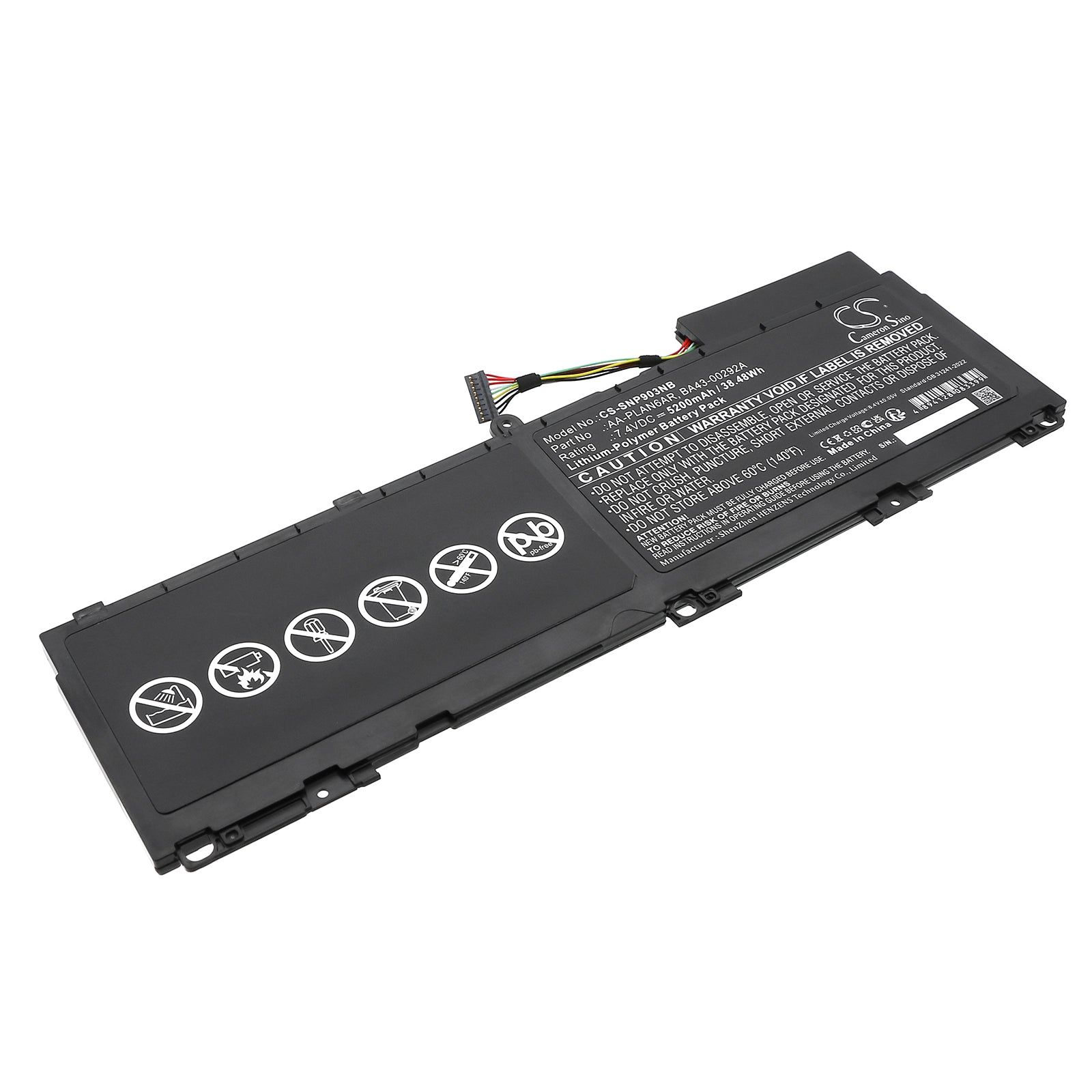 7.4V 5200mAh/38.48Wh Li-Polymer Notebook/Laptop Battery for Samsung