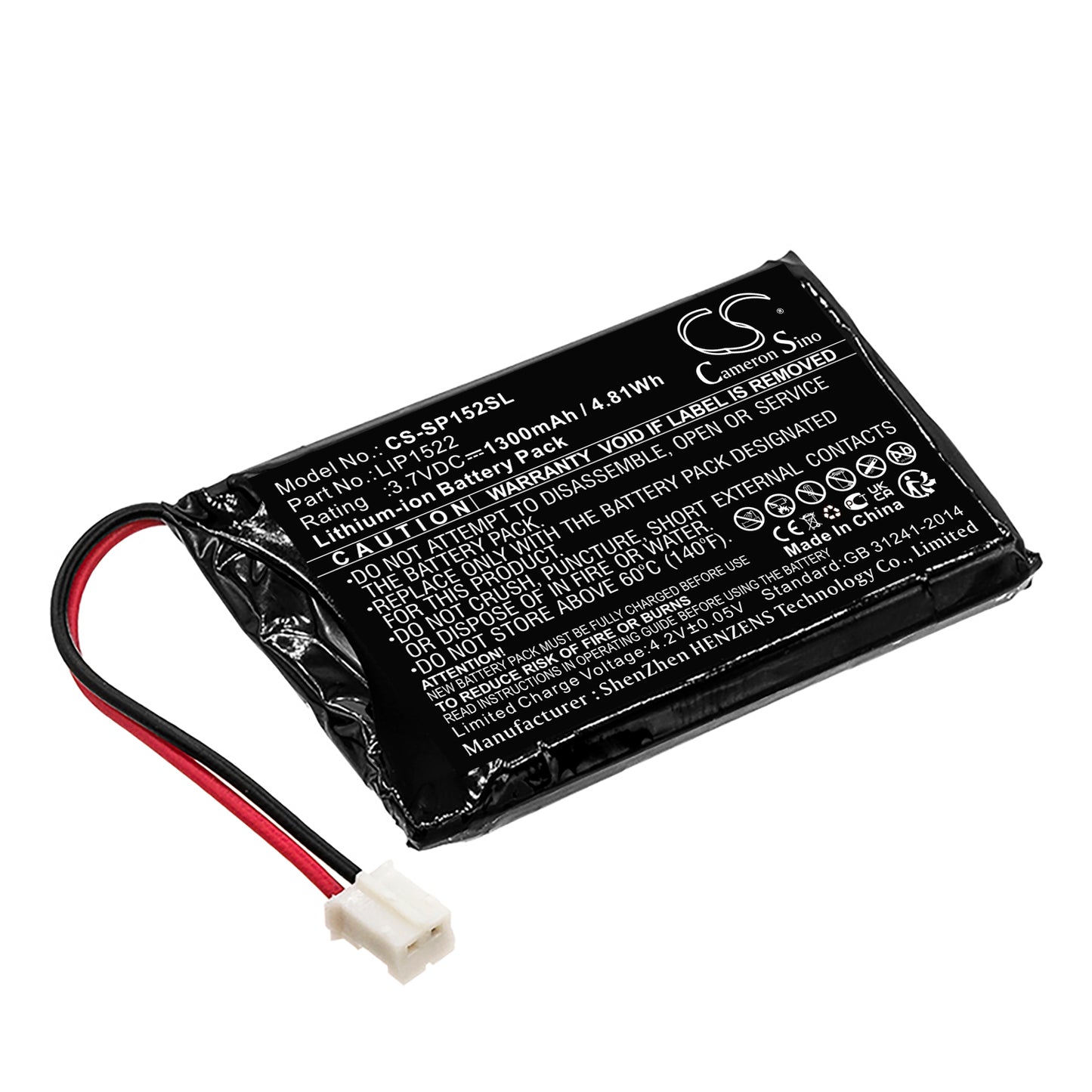 3.7V 1300mAh/4.81Wh Li-ion Game/PSP/NDS Battery for Sony