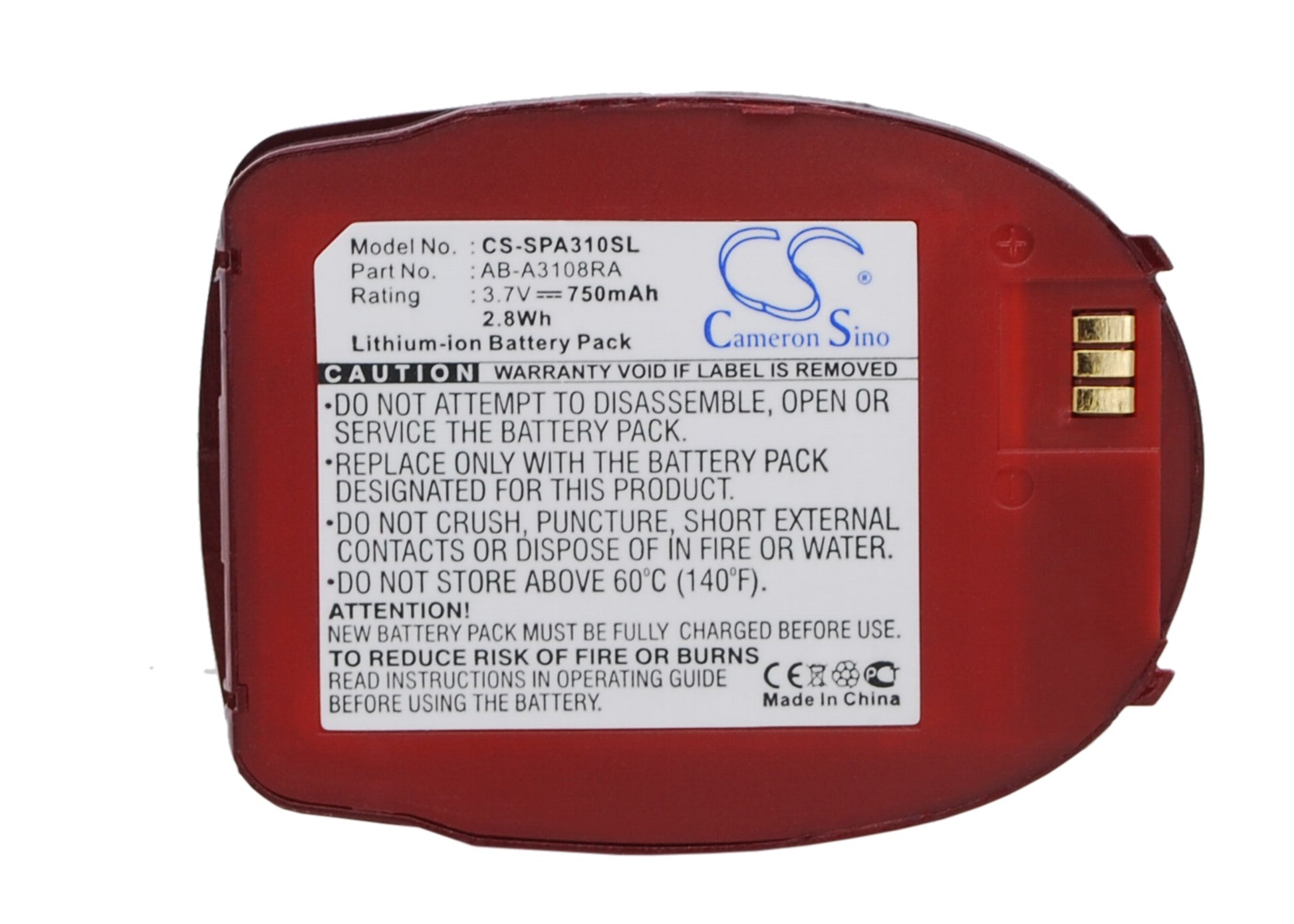 3.7V 750mAh/2.78Wh Li-ion Mobile/SmartPhone Battery for Samsung