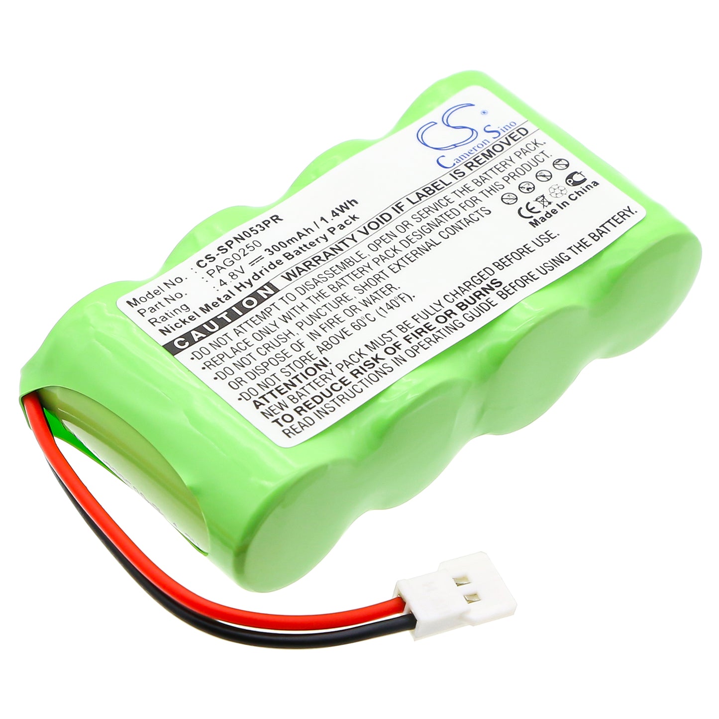 4.8V 300mAh Ni-MH Pager Battery for Signologies