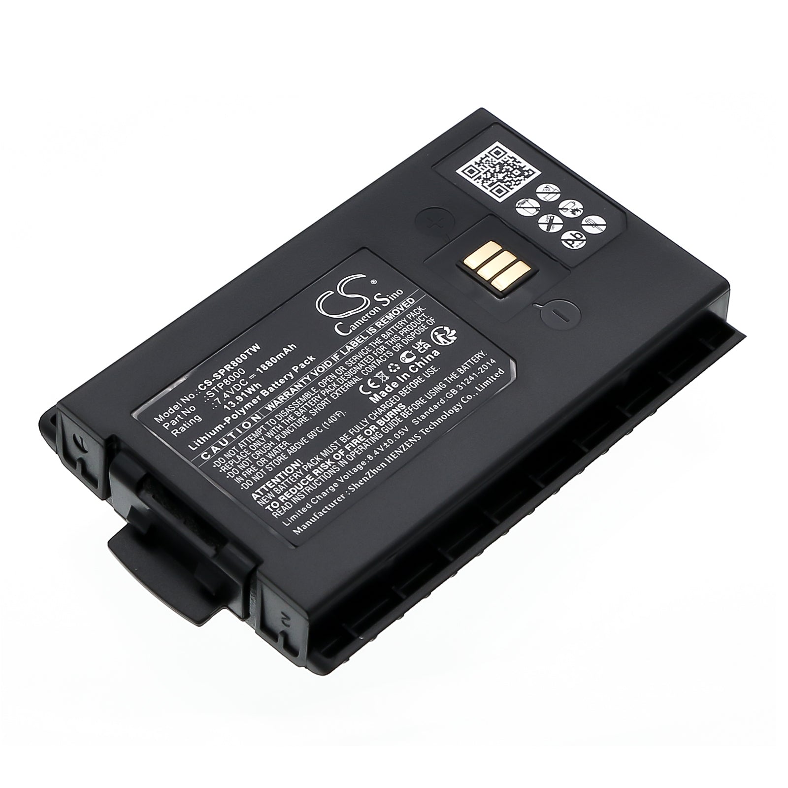 7.4V 1880mAh/13.91Wh Li-Polymer Two-Way Radio Battery for Simoco-Sepura
