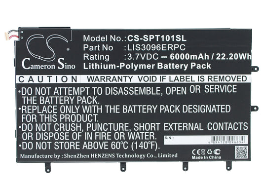 3.7V 6000mAh/22.20Wh Li-Polymer Tablet Battery for Sony