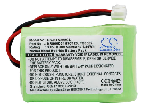 3.6V 500mAh/1.80Wh Ni-MH Cordless Phone Battery for France Telecom