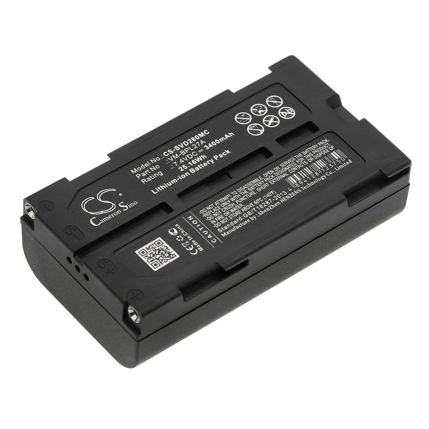 7.4V 3400mAh/25.16Wh Li-ion Camera Battery for HITACHI