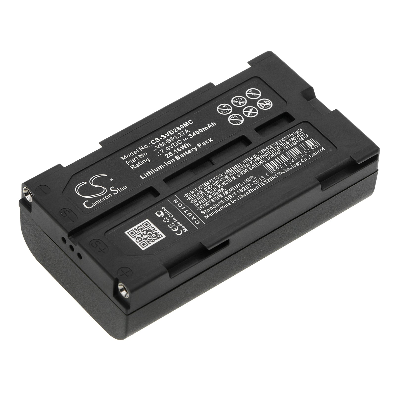7.4V 3400mAh/25.16Wh Li-ion Camera Battery for RCA