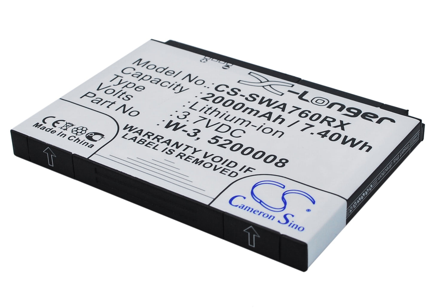3.7V 2000mAh/7.40Wh Li-ion Hotspot Battery for Sierra Wireless